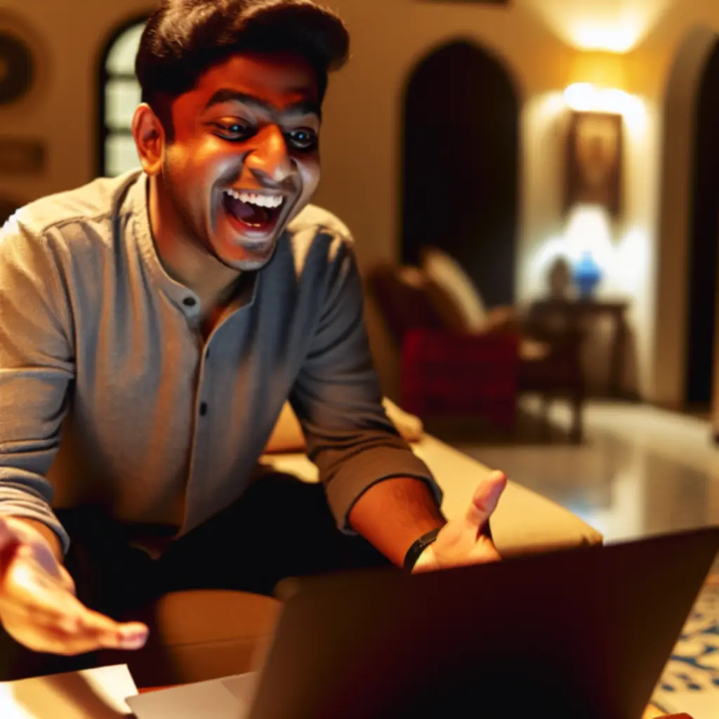 Zadowolona studentka ucząca się online