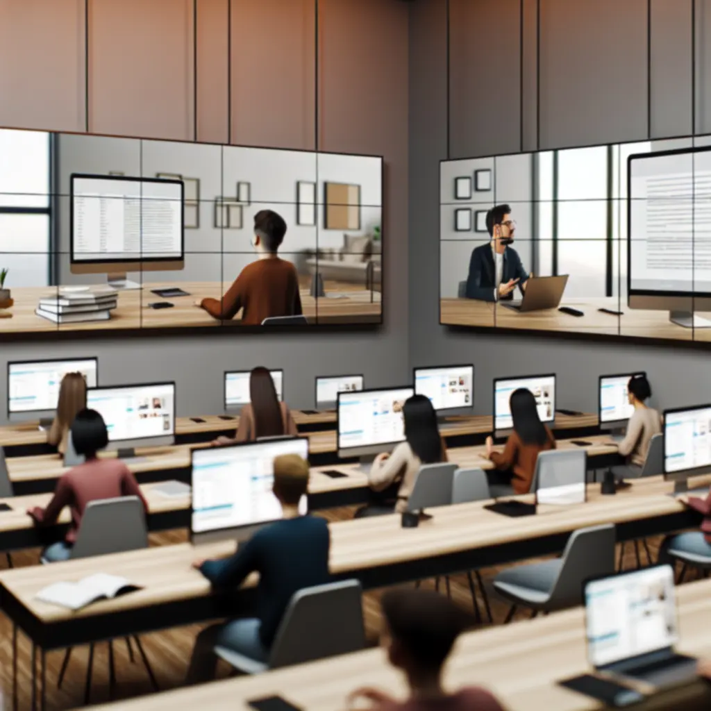 Wirtualna klasa z zajęciami na żywo i czatem uczestników